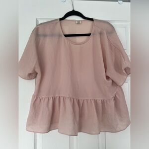 Aritzia Wilfred Blush Peplum Blouse size S